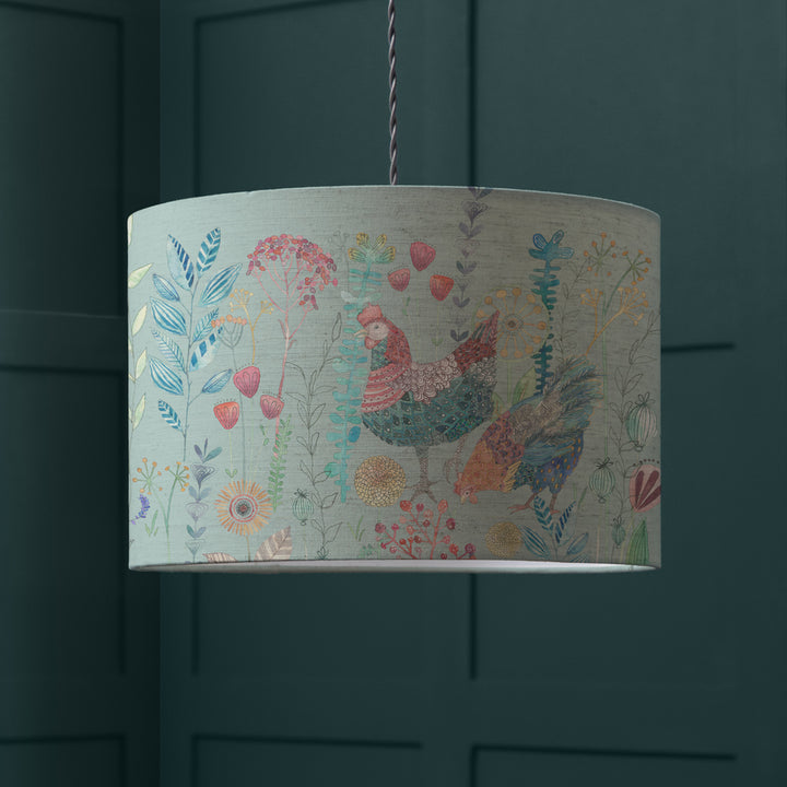 Bilbury Flock EVA 46x24cm Lampshade Robins Egg