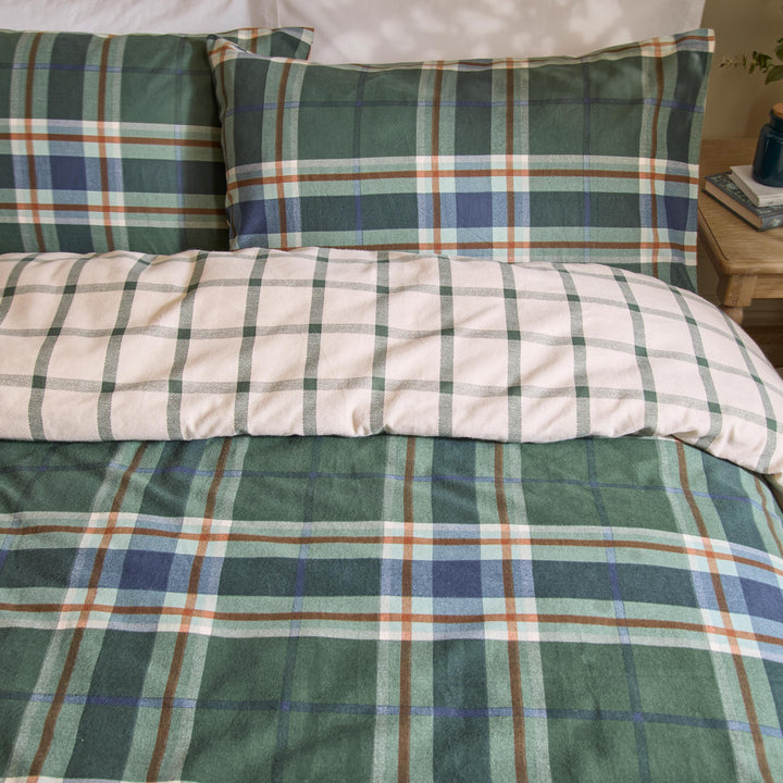 Braemar Check Double Duvet Set Forest/Navy - image 2