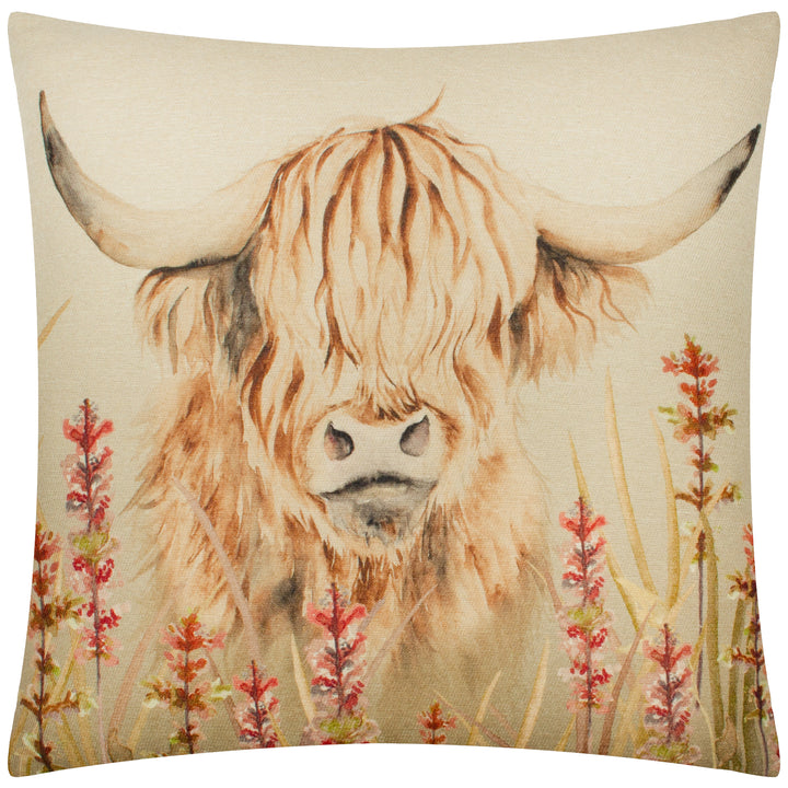 BRAMBLE 43X43 CUSHION CASE HIGHLAND COW