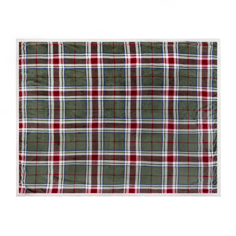 Braemar Sherpa 140x180 Throw Berry/Pine - image 2