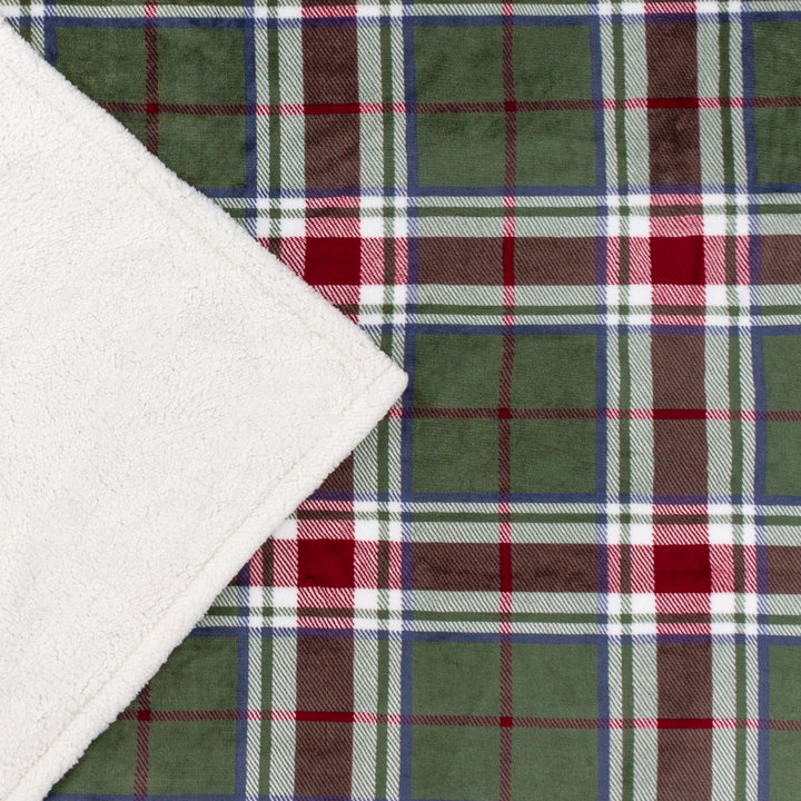 Braemar Sherpa 140x180 Throw Berry/Pine - image 5