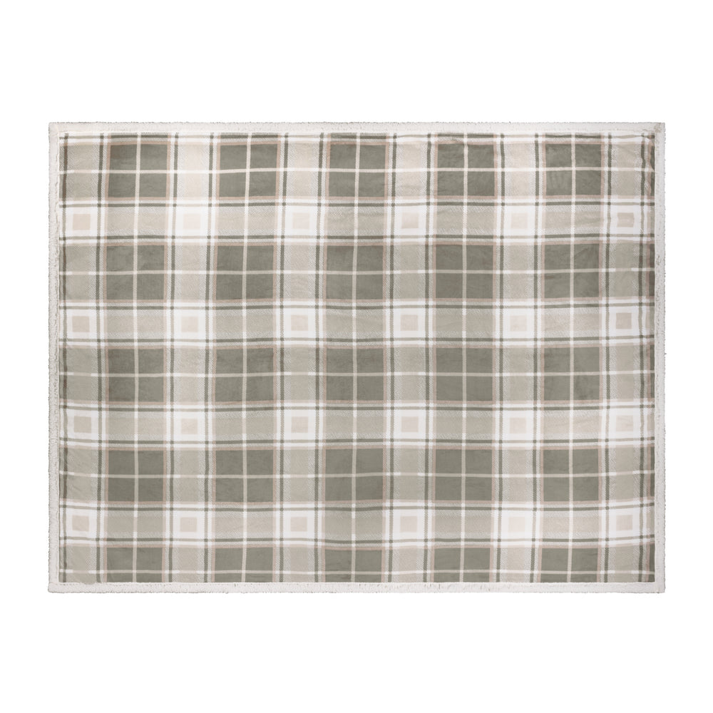 Braemar Sherpa 140x180 Throw Green/Natural - image 2