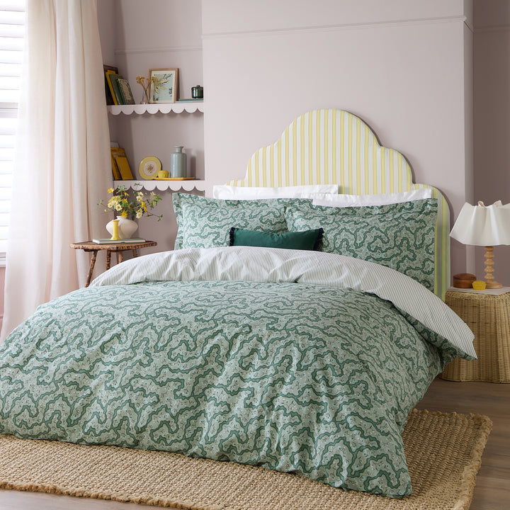 Brianna Double Duvet Set Tarragon Green