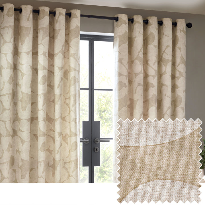 BRINN 168X137 EYELET CURTAINS NATURAL