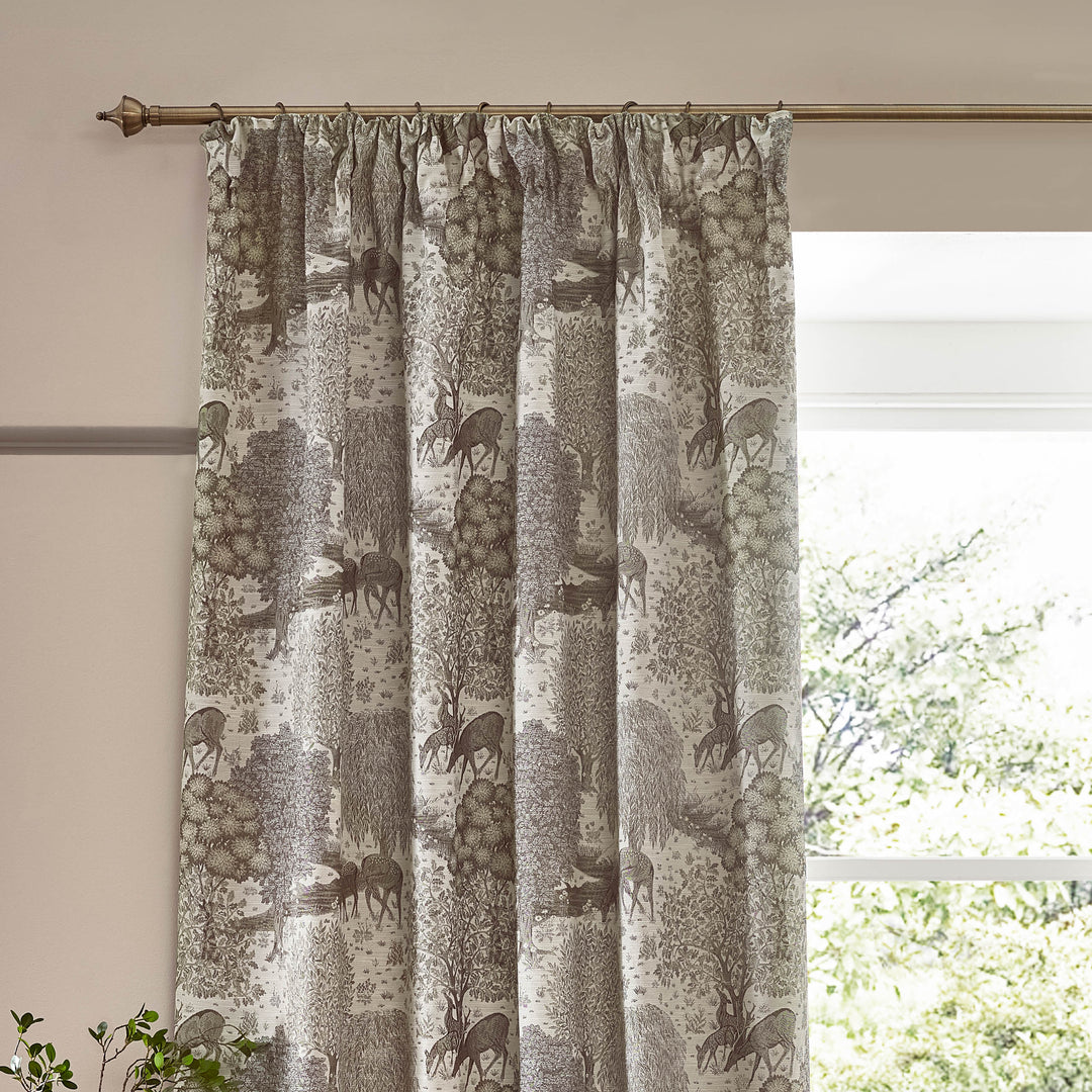 BROOK 117X137 PENCIL PLEAT CURTAINS LINEN
