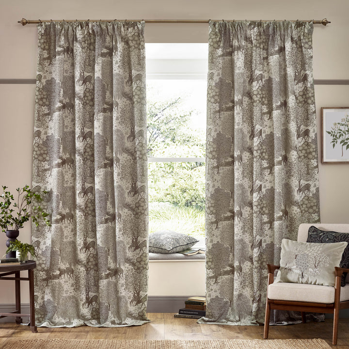 BROOK 167X137 PENCIL PLEAT CURTAINS LINEN