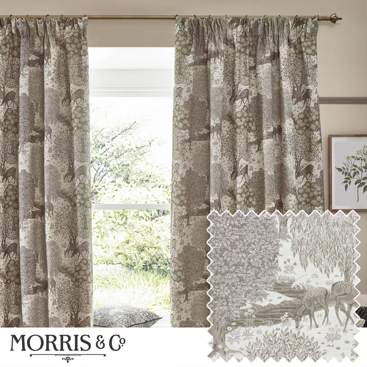 BROOK 167X137 PENCIL PLEAT CURTAINS LINEN