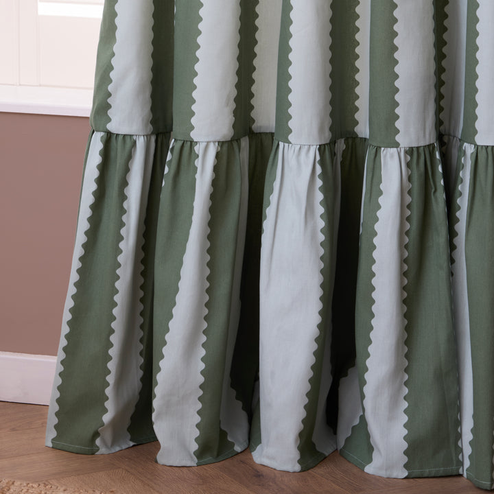 Birdie Stripe 168x229 Pencil Pleat Curtains Bay Green/Mist - image 3