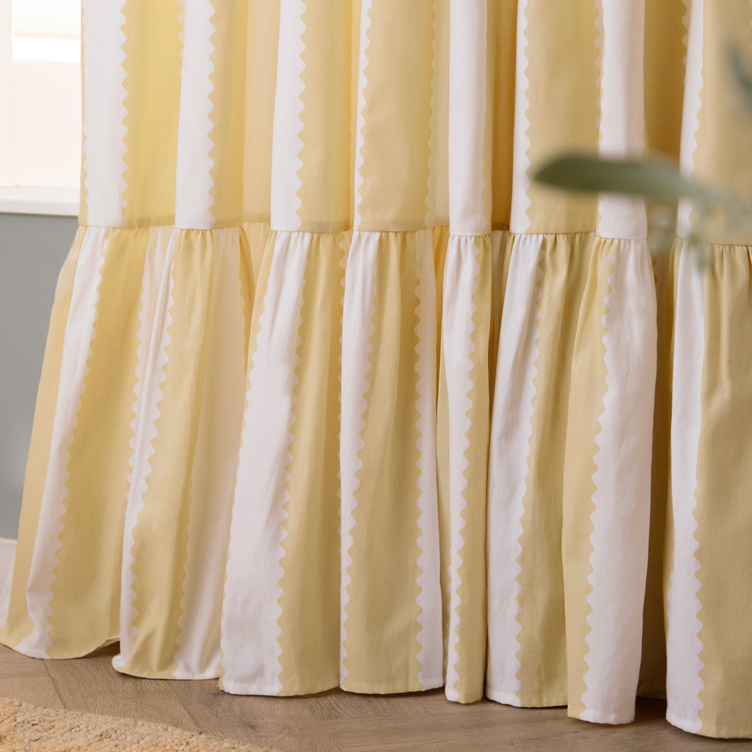 Birdie Stripe 168x229 Pencil Pleat Curtains Butter Yellow - image 3