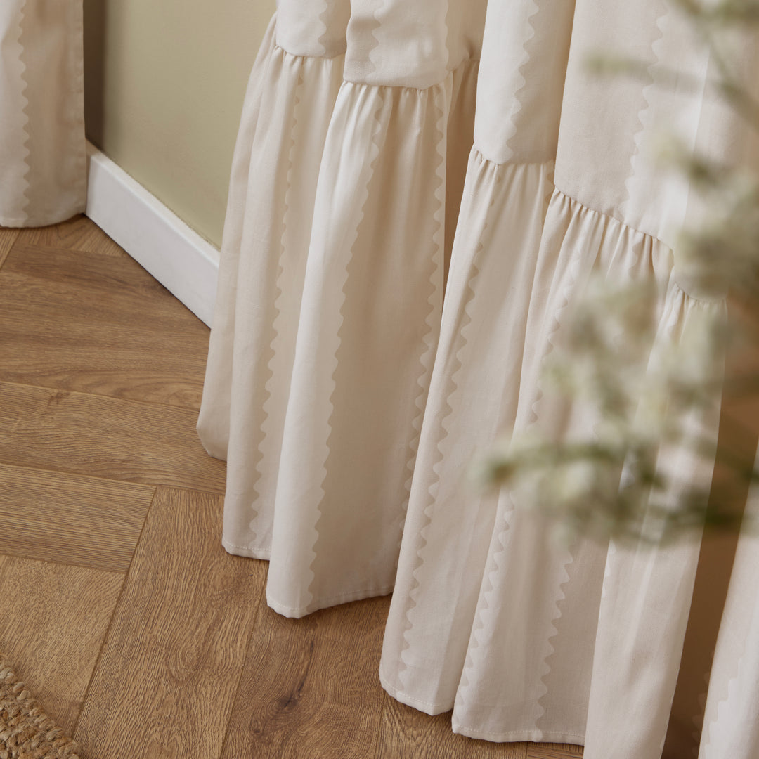Birdie Stripe 229x137 Pencil Pleat Curtains Natural - image 4