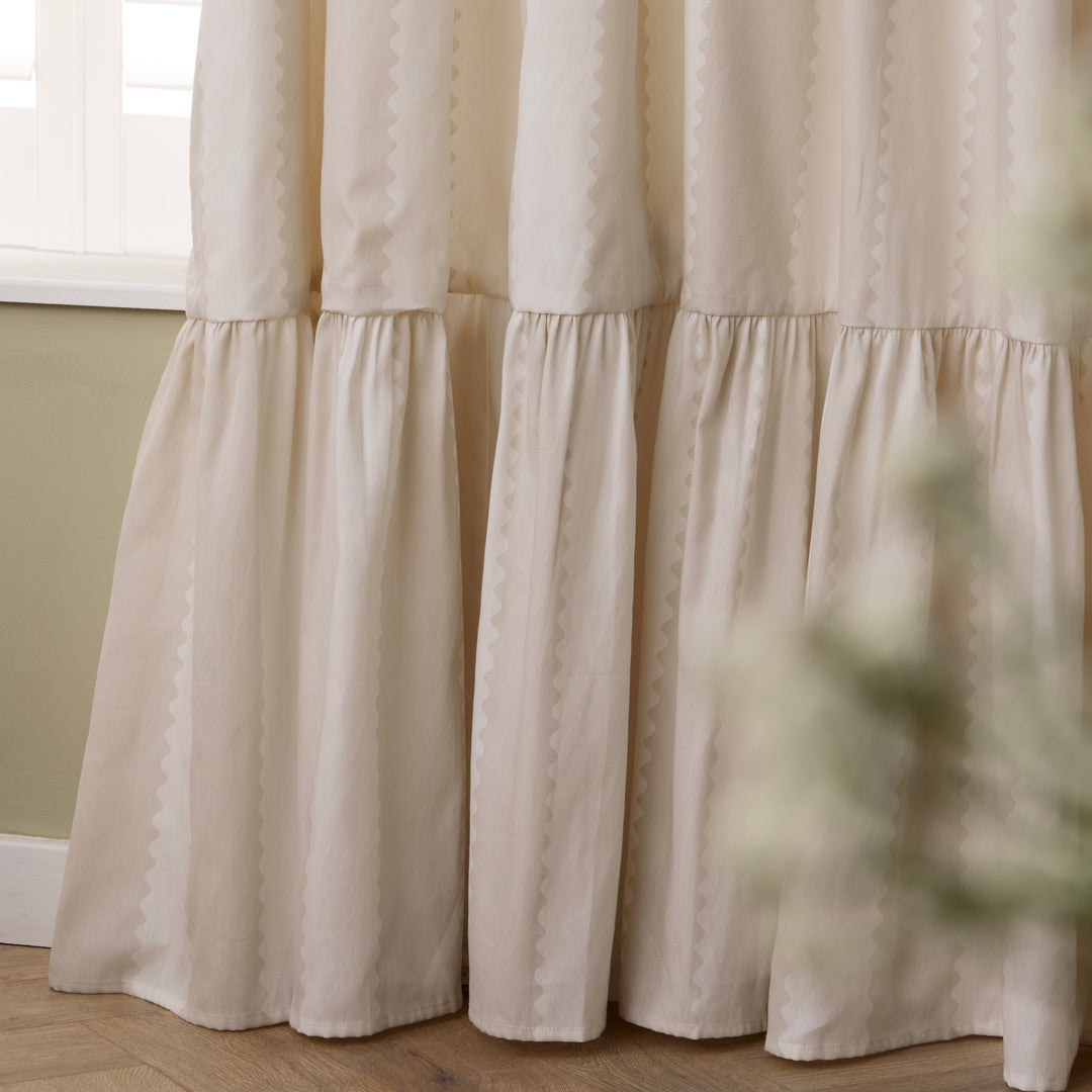 Birdie Stripe 229x229 Pencil Pleat Curtains Natural - image 3