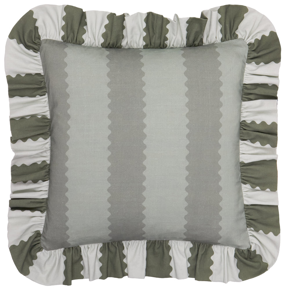 Birdie Stripe 45x45 Cushion Case Bay Green / Mist - image 2