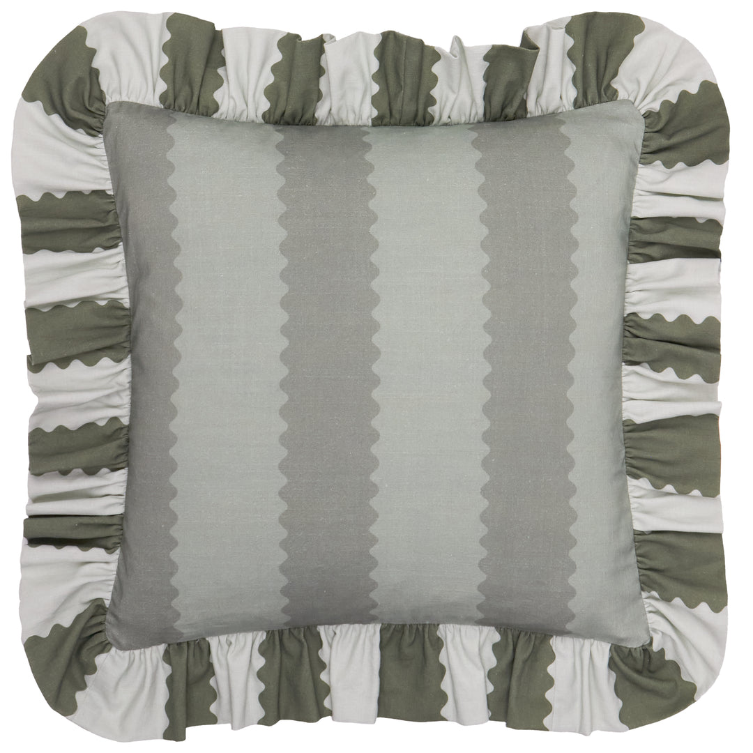 Birdie Stripe 45x45 Cushion Case Bay Green / Mist - image 2