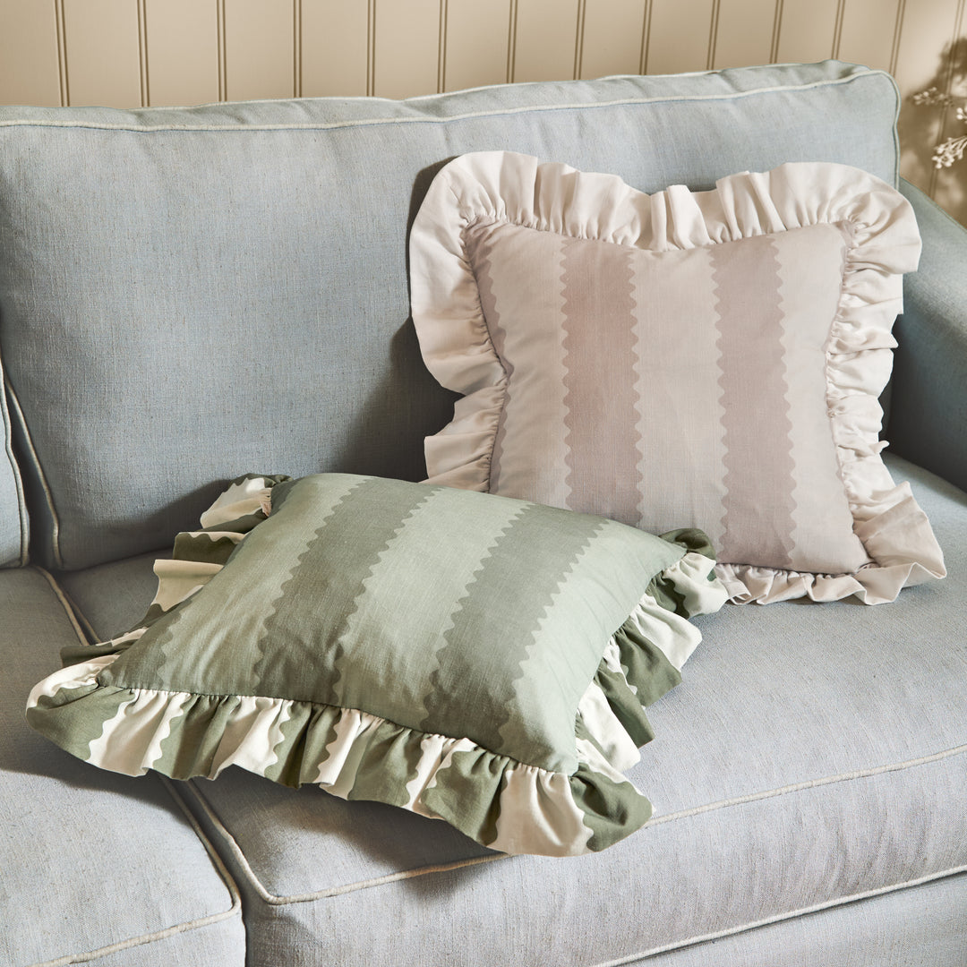 Birdie Stripe 45x45 Cushion Case Bay Green / Mist - image 4