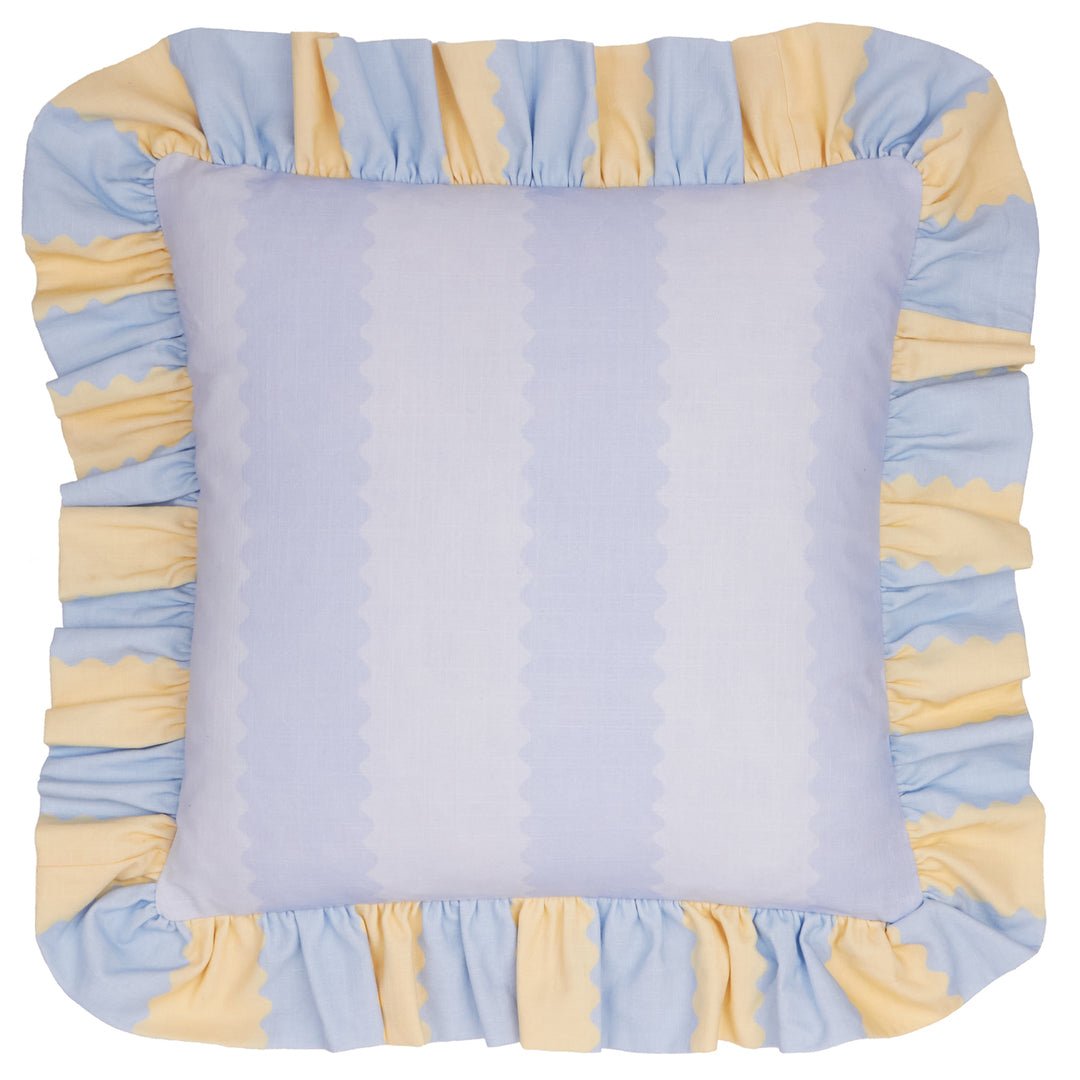 Birdie Stripe 45x45 Cushion Case Lemon/Sky - image 2