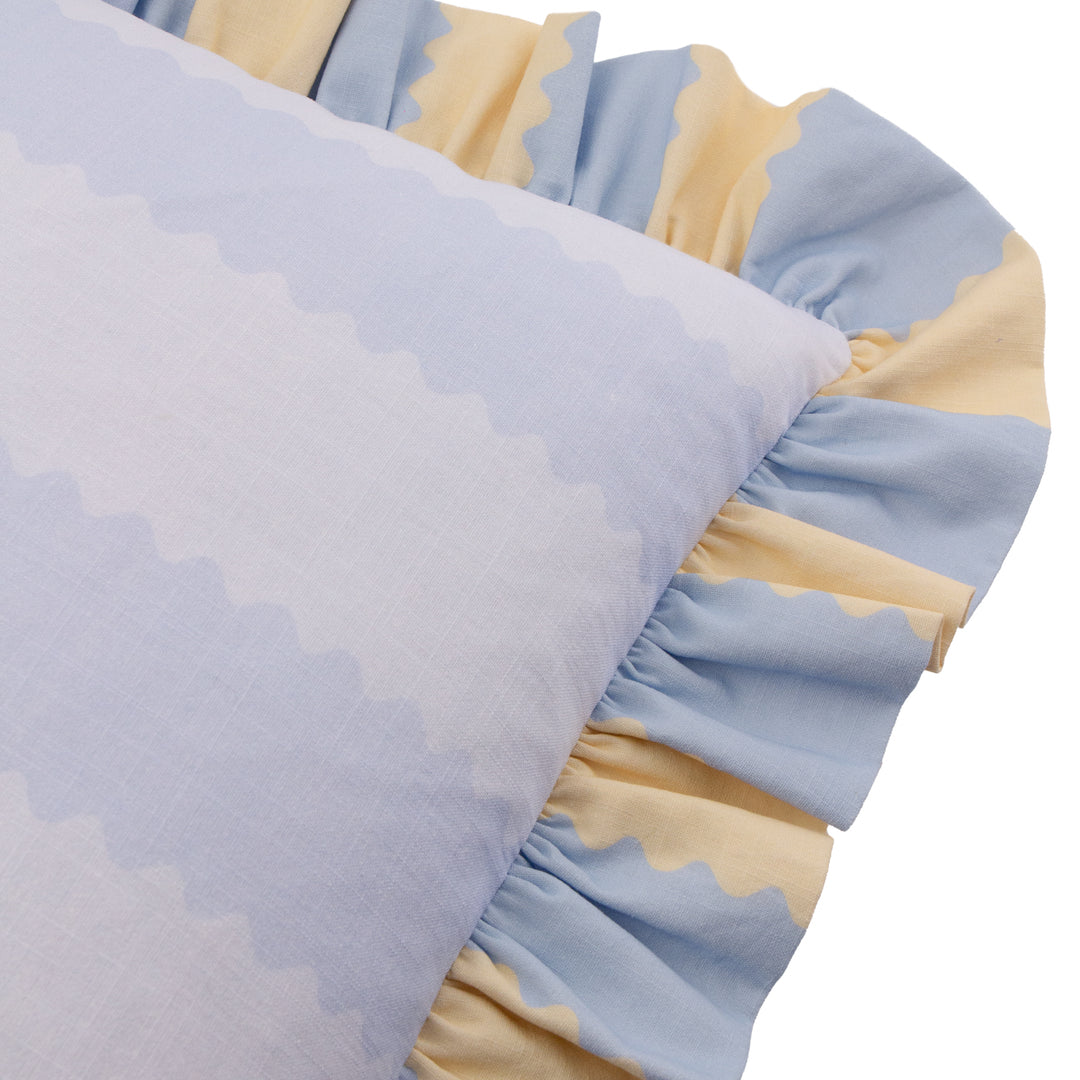Birdie Stripe 45x45 Cushion Case Lemon/Sky - image 3