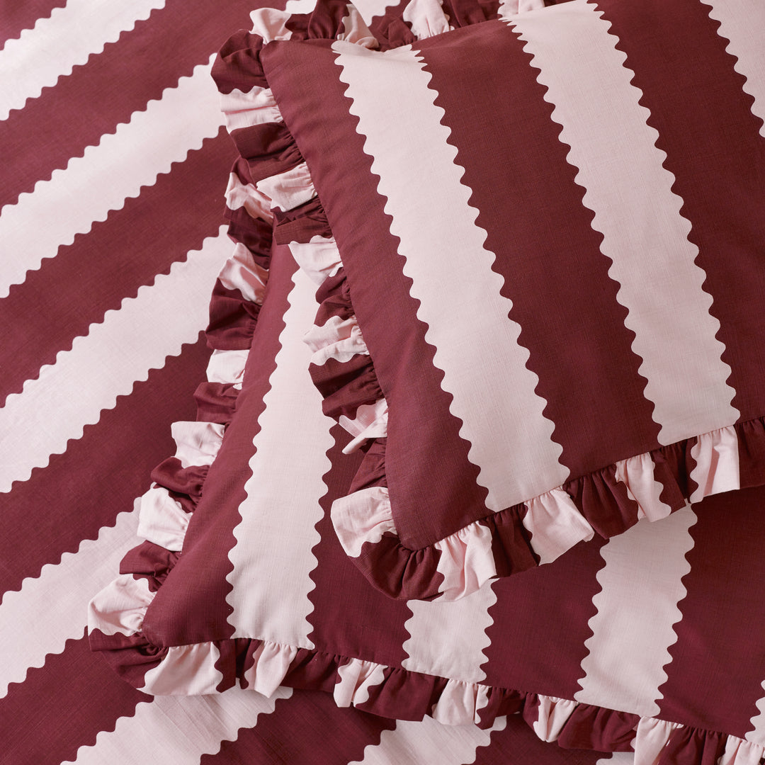 Birdiestripe Single Duvet Set Burgundy/Blossom - image 4
