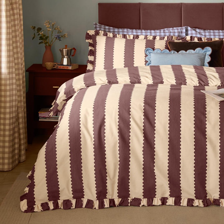 Birdie Stripe Single Duvet Set Buttermilk/Chocolate - image 3