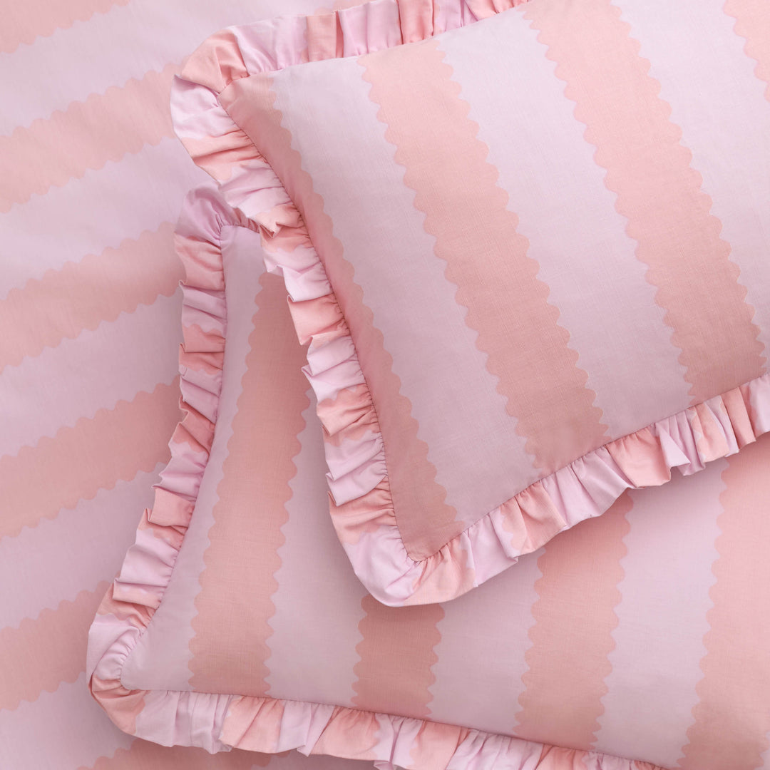 Birdie Stripe Single Duvet Set Pink/Raspberry - image 4