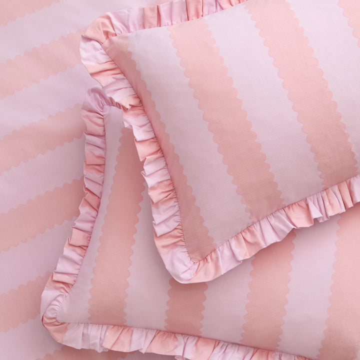 Birdie Stripe Single Duvet Set Pink/Raspberry - image 4