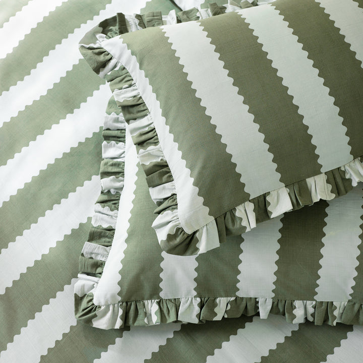 Birdiestripe Super King Duvet Set Baygreen/Mist - image 4