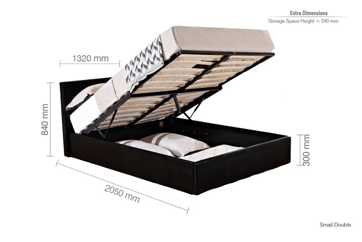 Berlin Small Double Ottoman Bed