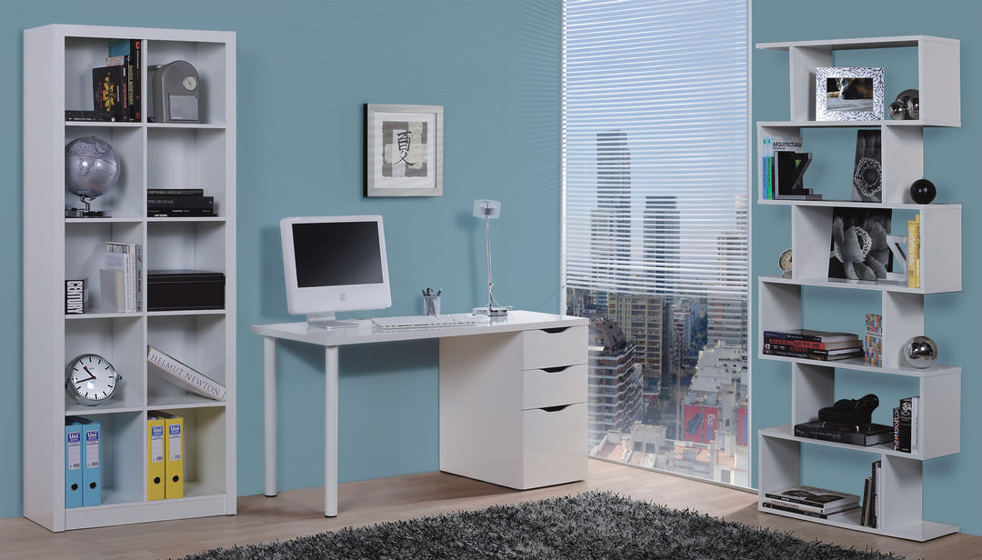 Jasmine White Gloss Desk With 3 Drawers