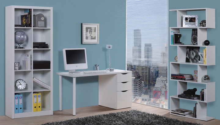Jasmine White Gloss Desk With 3 Drawers