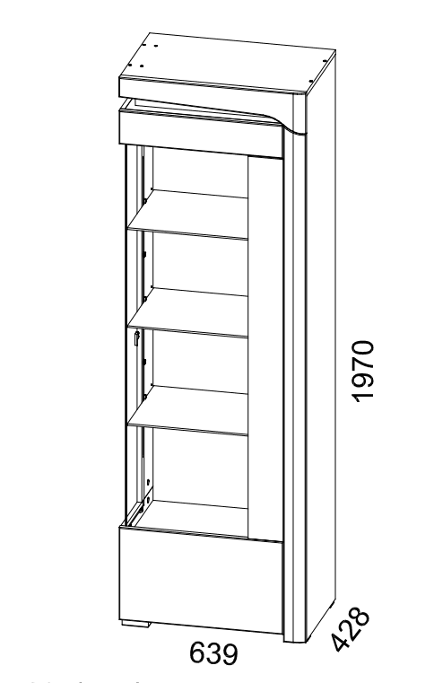 Iris Oak Effect And White Gloss Display Cabinet