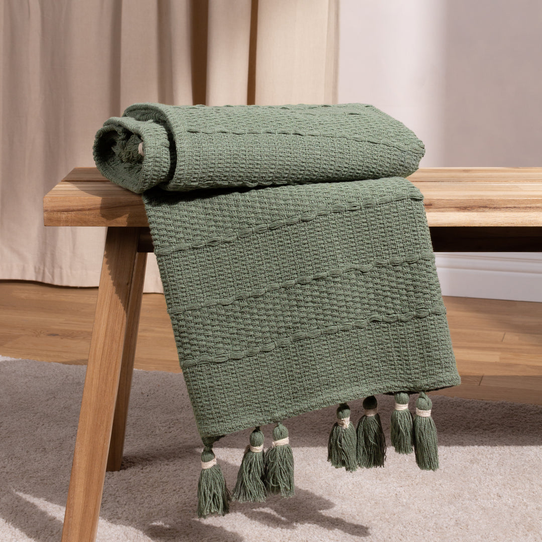 Caliche Woven Throw 130x180 Khaki
