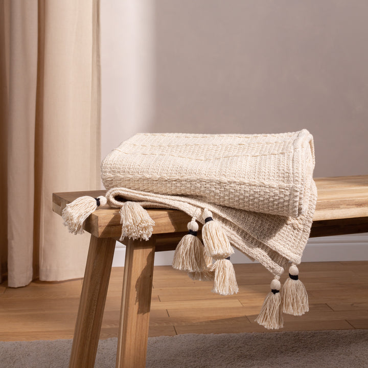 Caliche Woven Throw 130x180 Natural