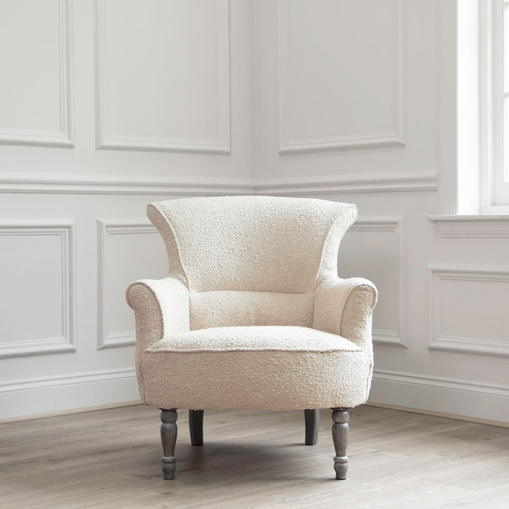 CAMILLA ROUND ARM CHAIR BOBBLE BARLEY