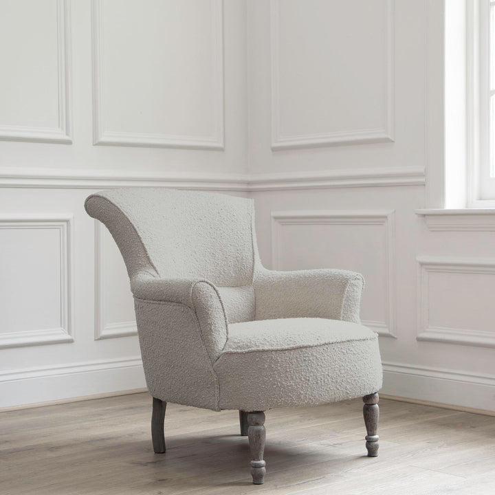 CAMILLA ROUND ARM CHAIR BOBBLE CREAM