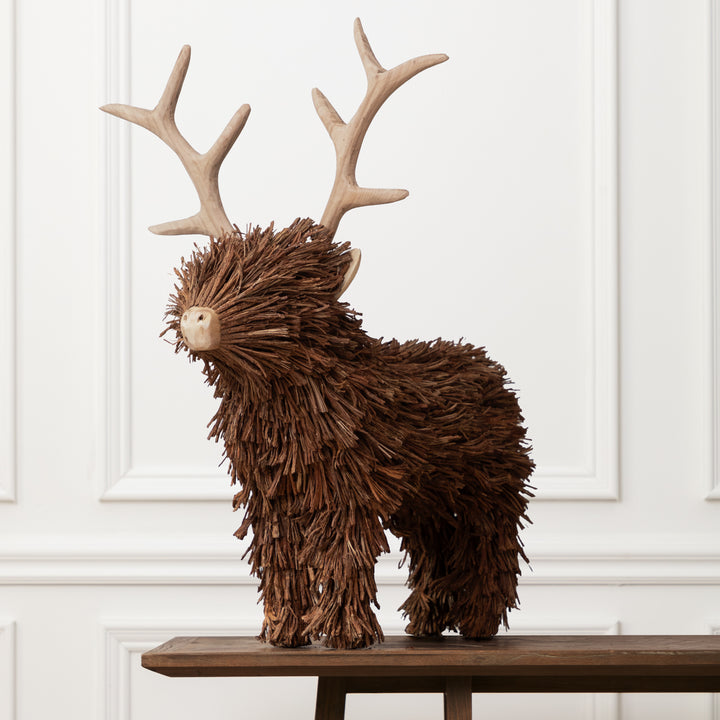 CAMPBELL STANDING STAG WOODEN SCULPTURE