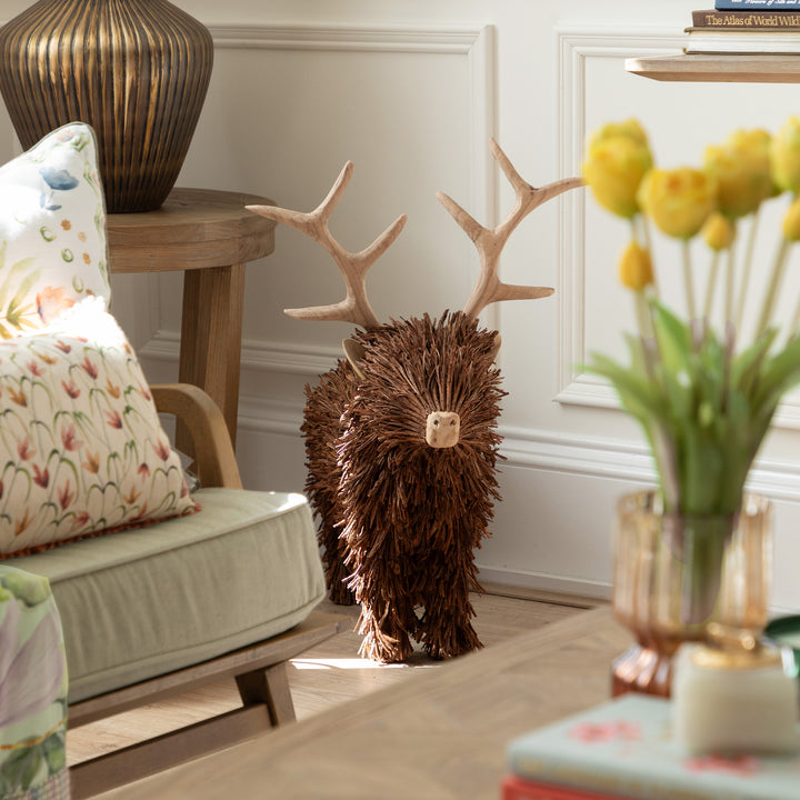 CAMPBELL STANDING STAG WOODEN SCULPTURE