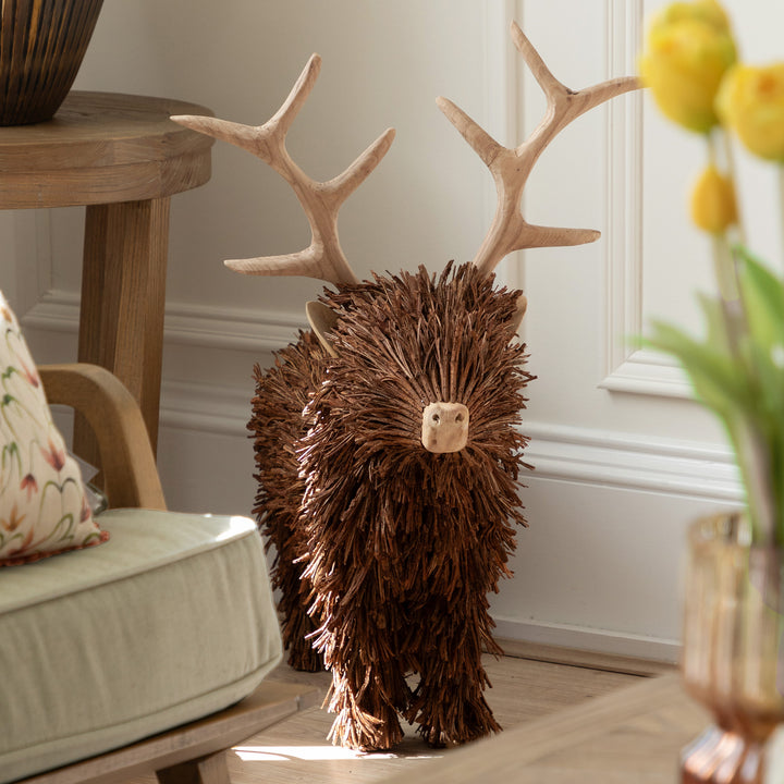 CAMPBELL STANDING STAG WOODEN SCULPTURE