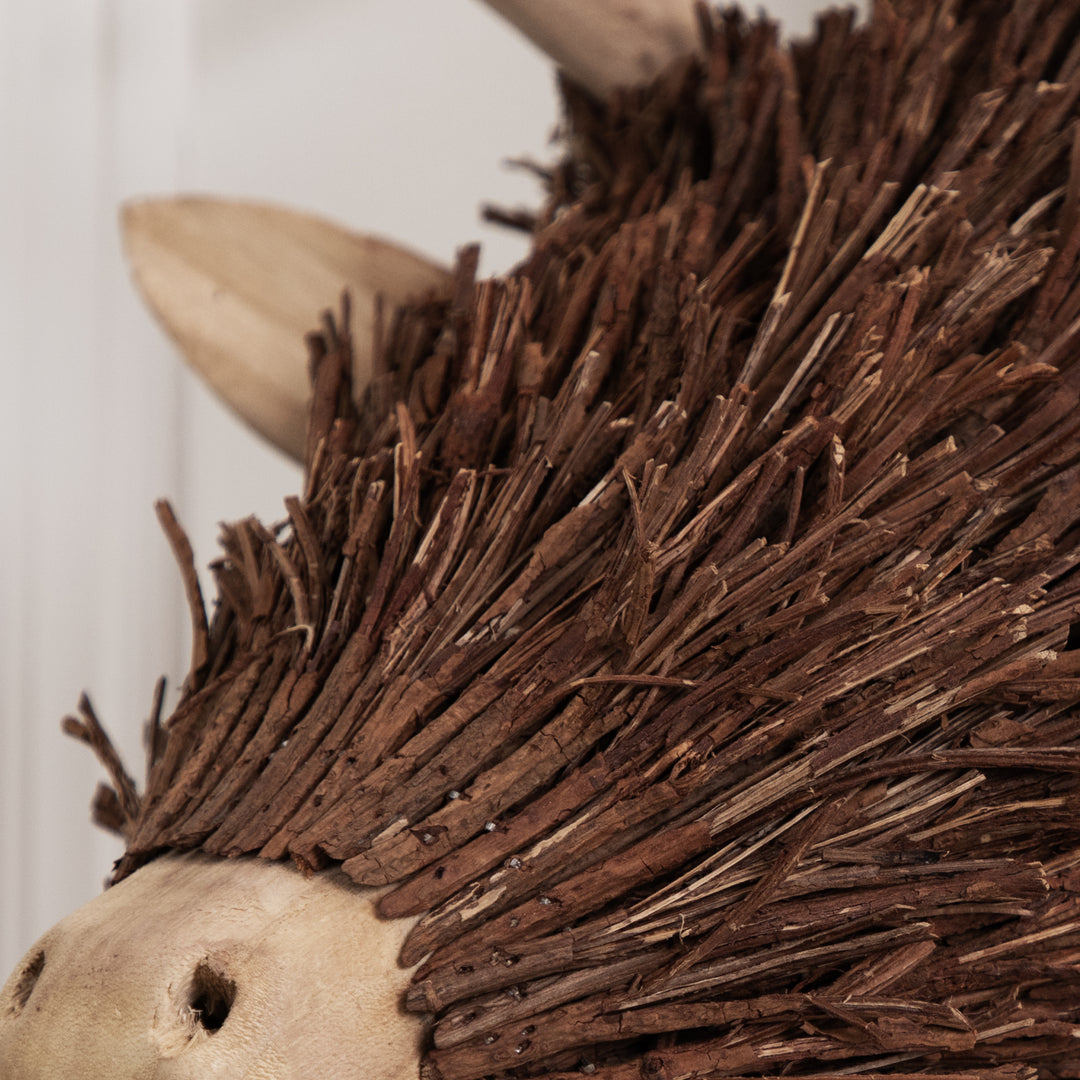 CAMPBELL WALL MOUNTED STAG HEAD WOODEN SCULPTURE