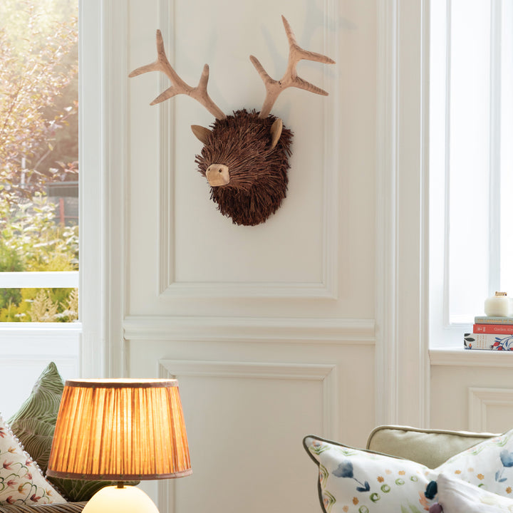 CAMPBELL WALL MOUNTED STAG HEAD WOODEN SCULPTURE