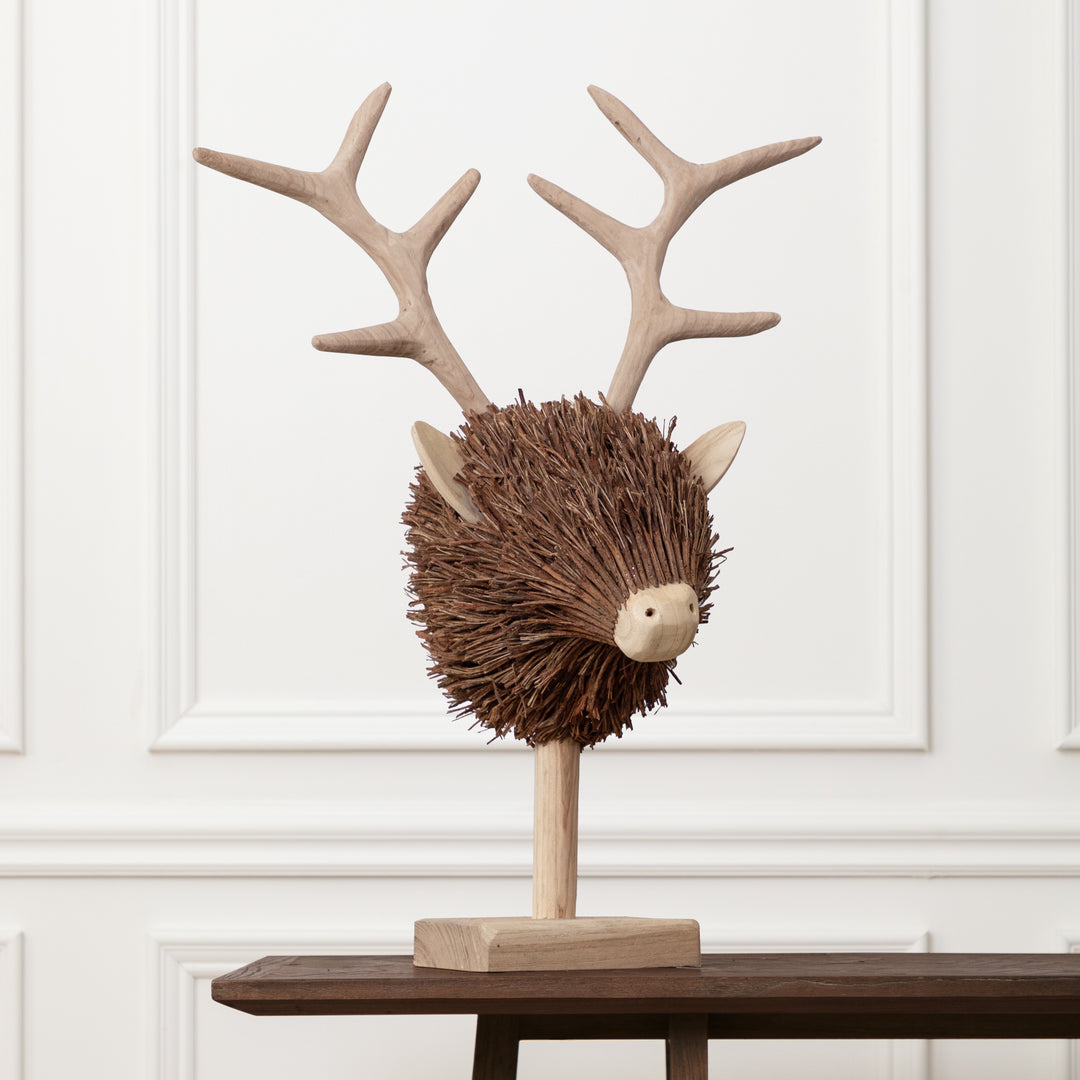 CAMPBELL STAG HEAD WOODEN SCULPTURE