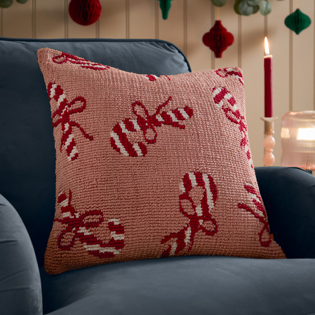 Candy Canes 45x45 Cushion Case Pink/Red