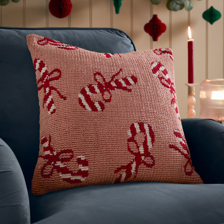 Candy Canes 45x45 Cushion Case Pink/Red