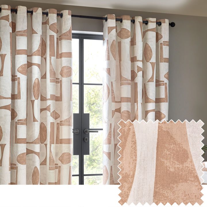 CARRO 229X229 EYELET CURTAINS CLAY