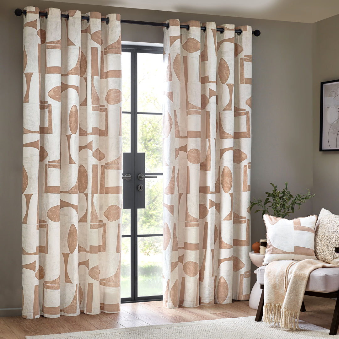 CARRO 229X183 EYELET CURTAINS CLAY