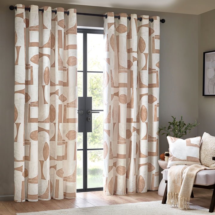 CARRO 117X137 EYELET CURTAINS CLAY