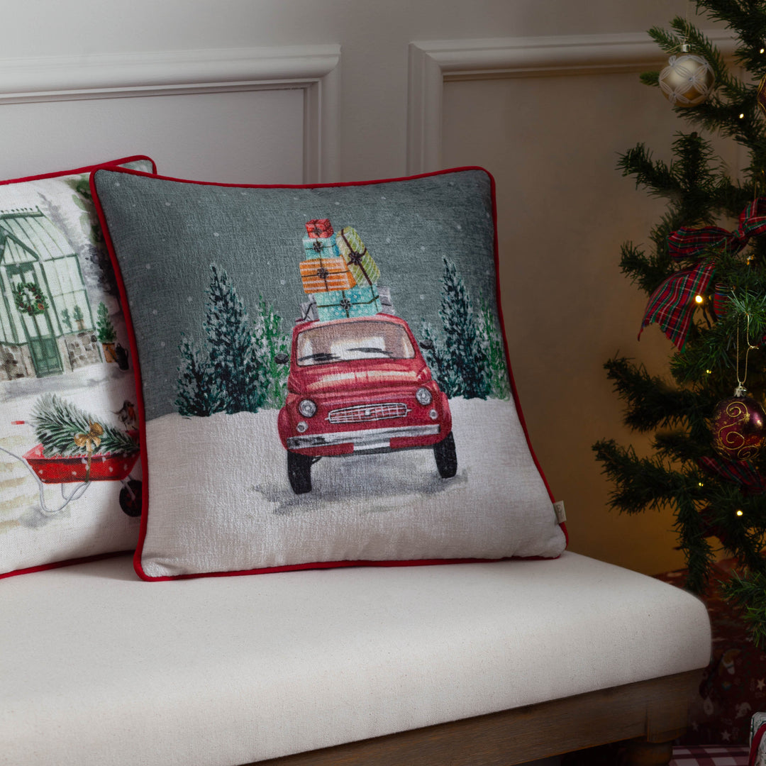 Car Scene 43x43 Cushion Case Multi
