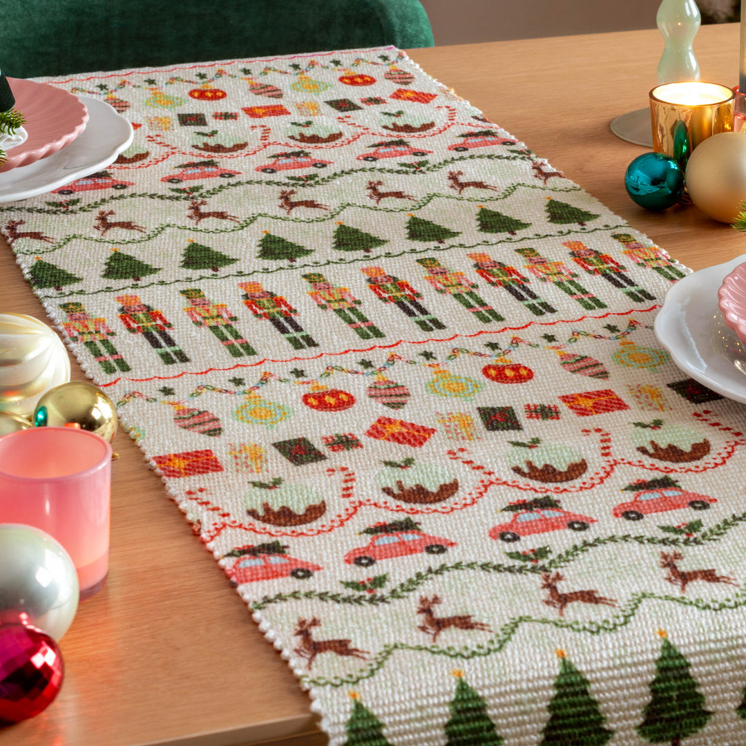 CHRISTMAS CELEBRATIONS 180X35 TABLE RUNNER MULTI