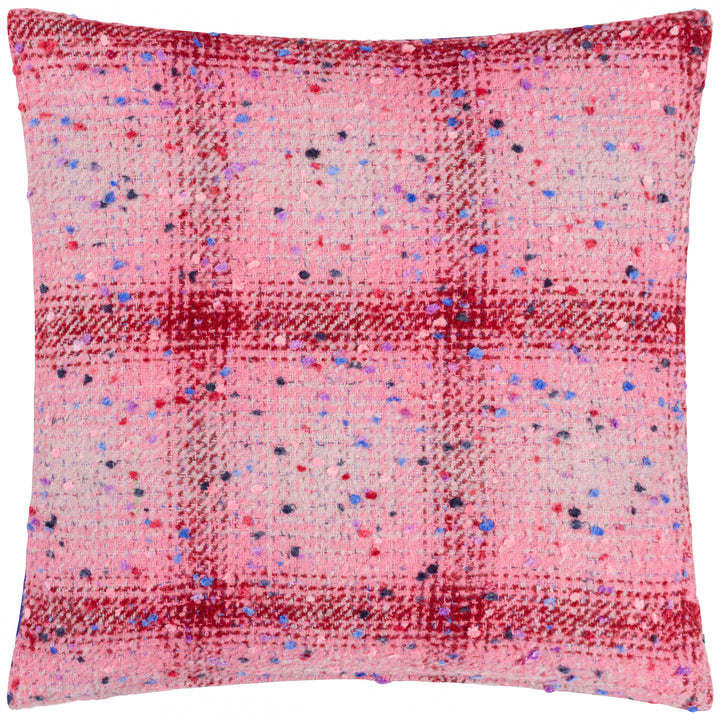 CONNIE CHECK 45X45 CUSHION CASE PINK/COBALT