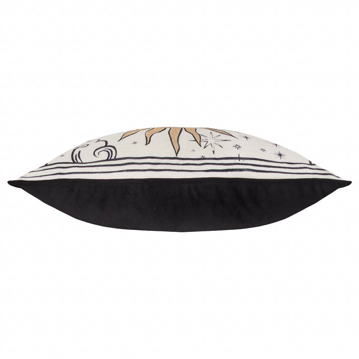 CELESTIAL STORIES 30X50 CUSHION CASE LINEN/BLACK
