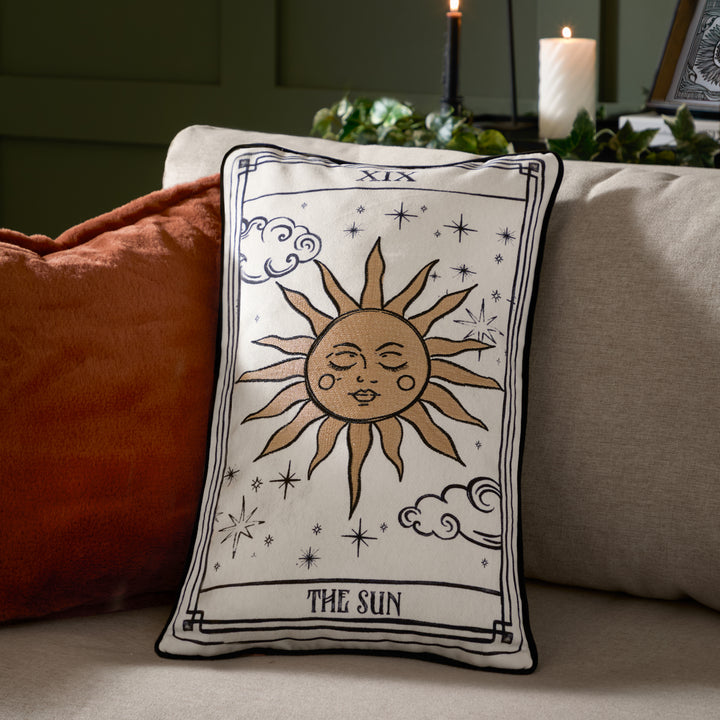 Celestial Stories 30x50 Cushion Case Linen/Black