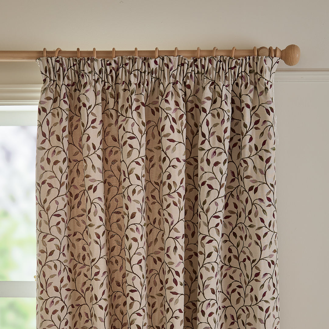CERVINO PENCIL PLEAT CURTAINS DAMSON